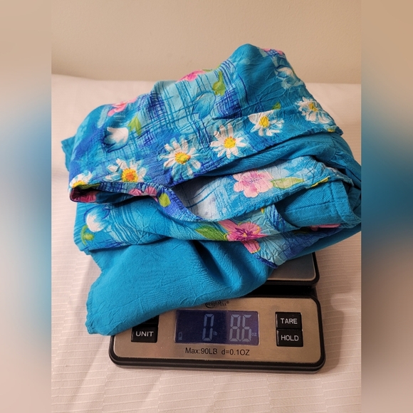 Vintage Jams World Water Daisy Turquoise Floral Boho Lagenlook Hawaiian Mini - Picture 8 of 12